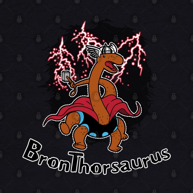 Cute Funny Thor Superhero Brontosaurus Dinosaur Bronthorsaurus Gift For Dinosaur Lovers by BoggsNicolas